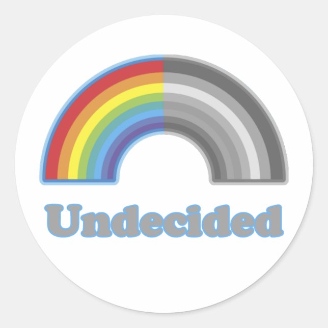 Undecided Rainbow Classic Round Sticker (Front)