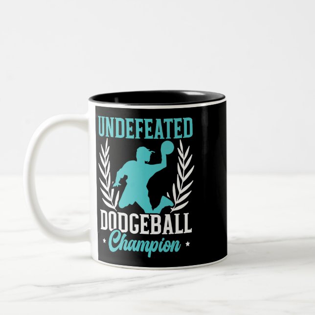 Undefeated Dodgeball Champion Duck Dip Dive Dodgeb Two-Tone Coffee Mug (Left)