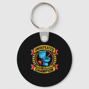 Undefeated Toilet Clogging Chamon Quirky Bathroom  Keychain