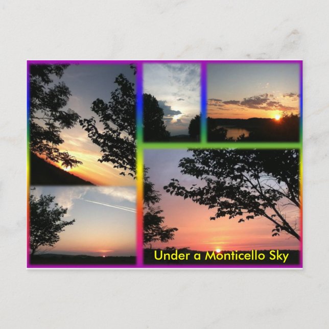 Under a Monticello Sky Postcard (Front)