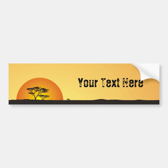 Under African skies: Africa Sunset Bumper Sticker (Front)