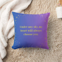Under Any Sky Celestial Love Quote Throw Pillow | 