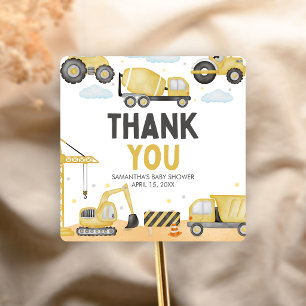 Under Construction Baby Shower Square Sticker