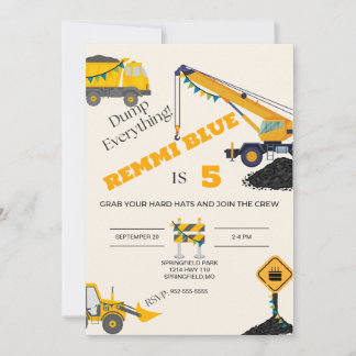 Under Construction! Birthday Invitation