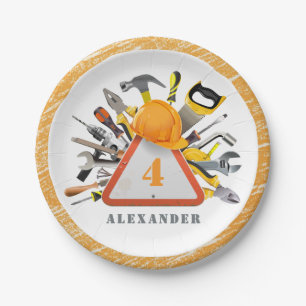 Under Construction Boy Tools Birthday Party Paper Plate