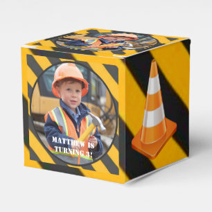 Under Construction Boy's Photo Birthday Bash Favor Box