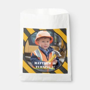 Under Construction Boy's Photo Birthday Bash Favour Bag