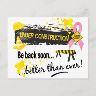 Under Construction Breast Cancer Postcard