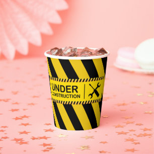 Under Construction Bulldozer Baby Shower Paper Cups