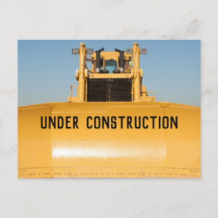 Under Construction Bulldozer Postcard