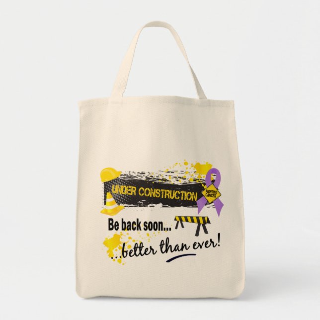 Under Construction Cancer Tote Bag (Front)