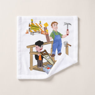 Under Construction Carpenter Bathroom Towel Sets