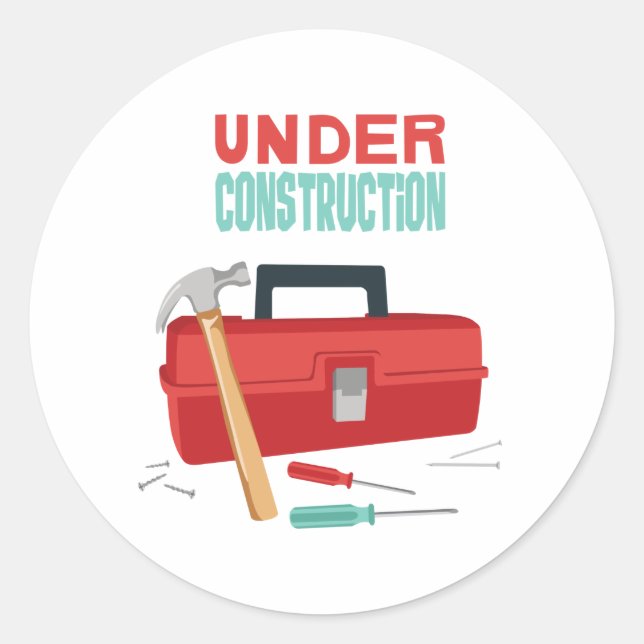 Under Construction Classic Round Sticker (Front)
