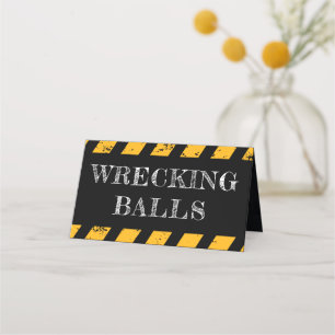 Under Construction Food Sign Birthday Place Card 