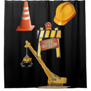 Under construction man cave showercurtain
