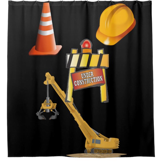Under construction man cave showercurtain (Front)