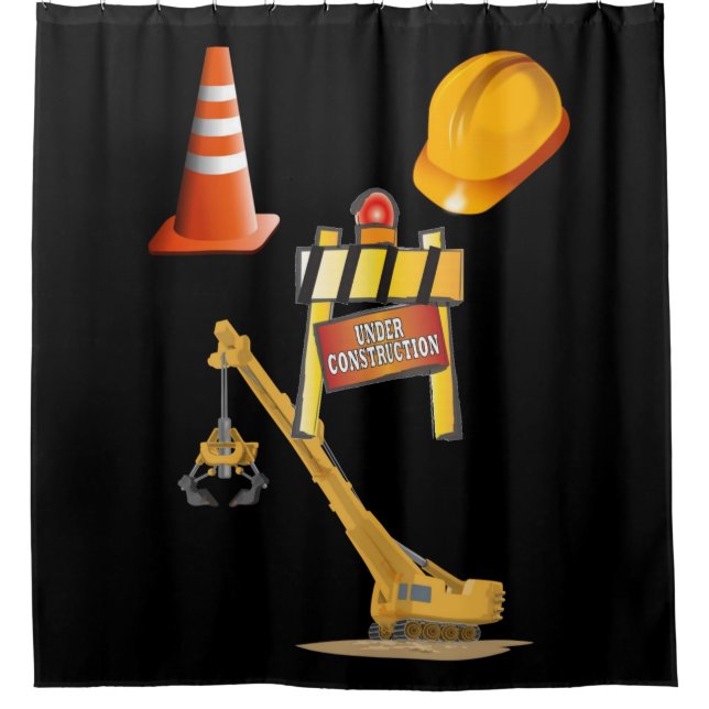 Under construction man cave showercurtain (Front)