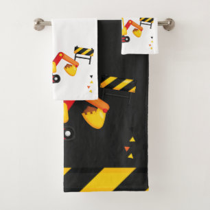 Under Construction Personalized extravator Bath Towel Set