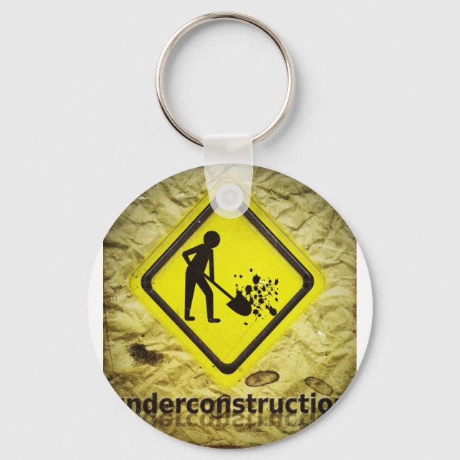 under construction sign keychain (Front)