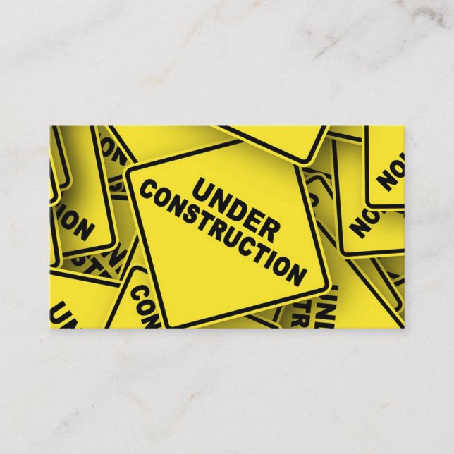 Under Construction Signs Business Card (Front)