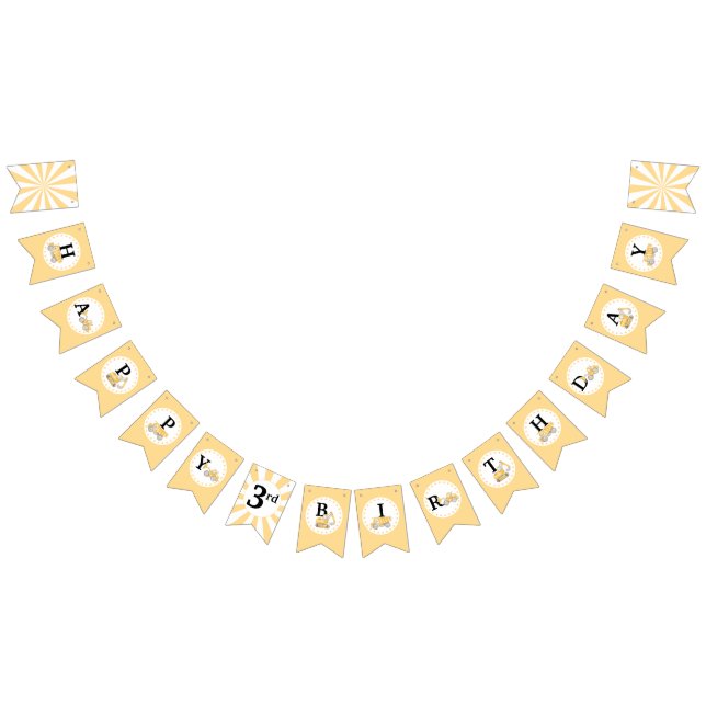 Under construction site birthday bunting banner (All)