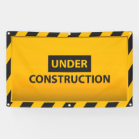 Under Construction Yellow Hazard Banner