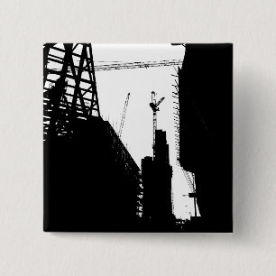 Under Contruction 2 Inch Square Button