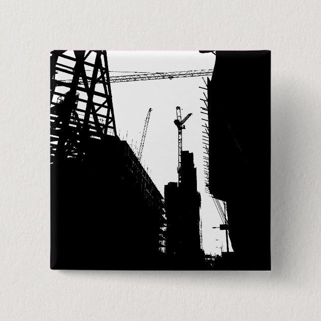 Under Contruction 2 Inch Square Button (Front)