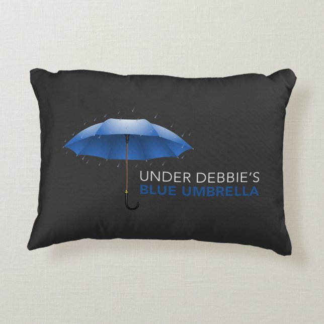 Under Debbie's Blue Umbrella Accent Pillow (Back)