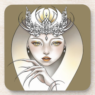 Under hard plastic glass Goddess of the moon Coaster
