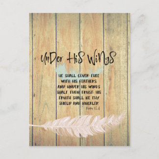 Under His Wings Encouragement w/Psalms Bible Verse Postcard