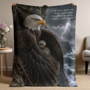 Under His Wings Psalm 91 Christian Art Sherpa Blanket