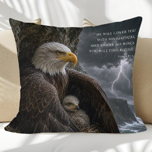Under His Wings Psalm 91 Christian Art Throw Pillow