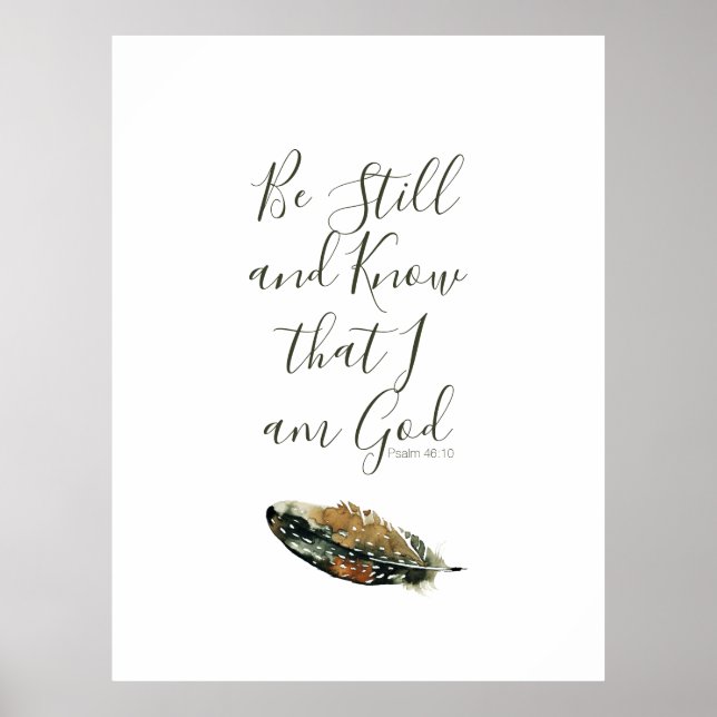 Under His Wings|Watercolor Feather Poster|Psalm 46 Poster (Front)