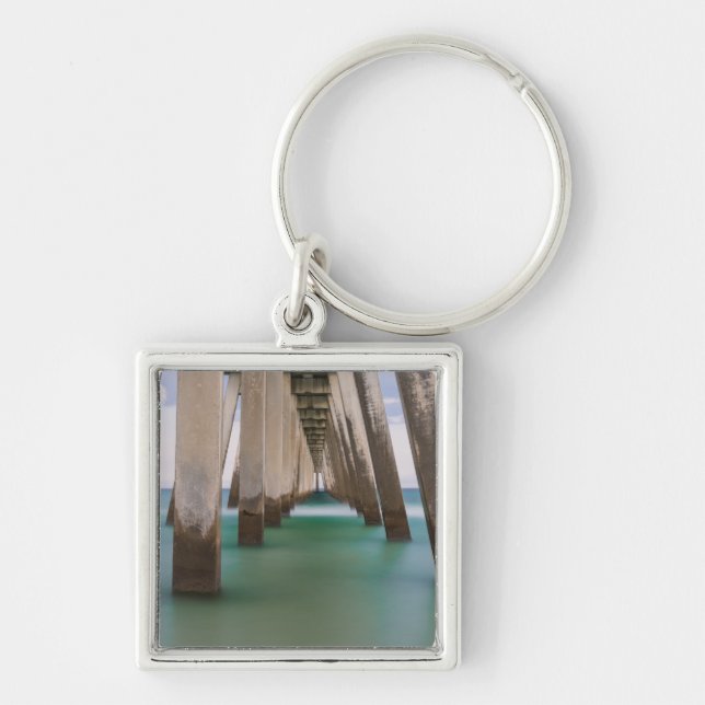 Under Navarre Beach Pier Keychain (Front)