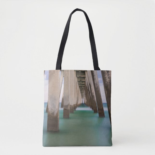 Under Navarre Beach Pier Tote Bag (Front)