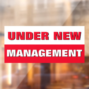 Under New Management Small Business Window Cling