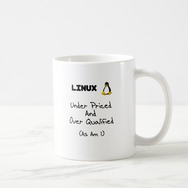 Under Priced Linux Mug (Right)