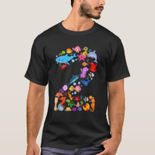 Under Sea 2 Two Year Kids 2nd Birthday Party Ocean T-Shirt