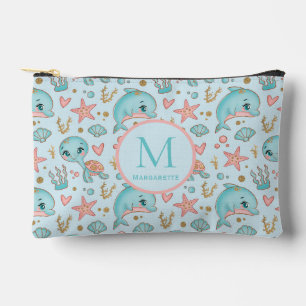 Under sea cute Dolphins and Turtles customized  Accessory Pouch