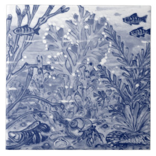 Under Sea Dark Blue Ocean Scene Crab Mural Pc#7 Ce Tile