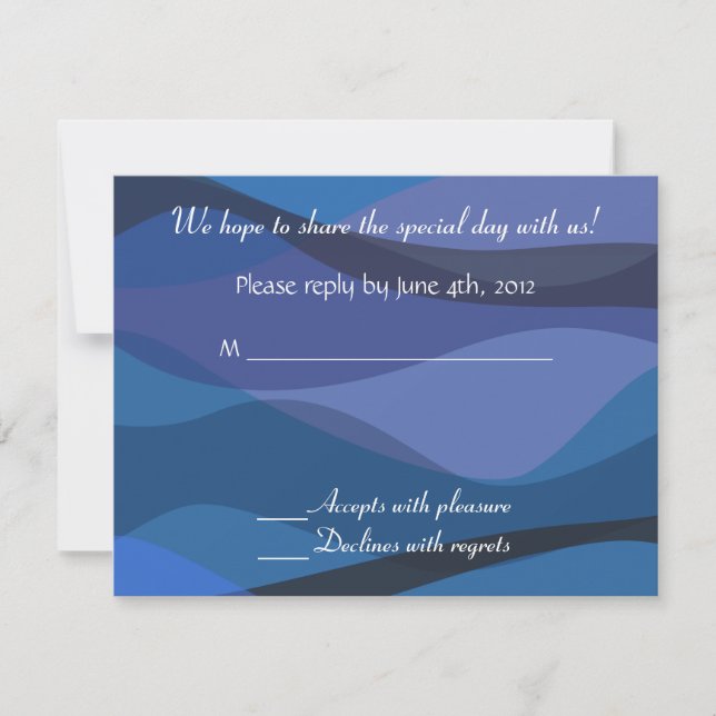 Under Stars Wedding Invitation Beach Reply (Front)