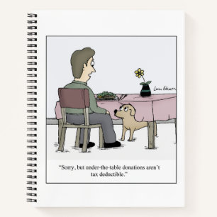 Under Table Donation Dog Taxes Cartoon Notebook
