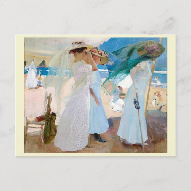 Under the Awning, Joaquín Sorolla  Postcard (Front)