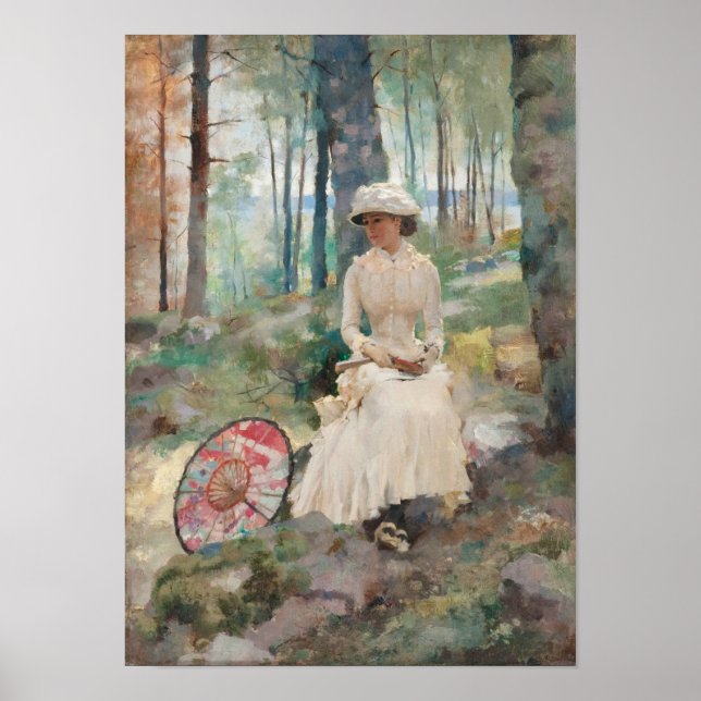 Under the birches CC0954 Albert Edelfelt Small Poster (Front)