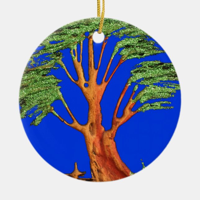 Under the Blue Sky: The Acacia Tree Collection Ceramic Ornament (Front)