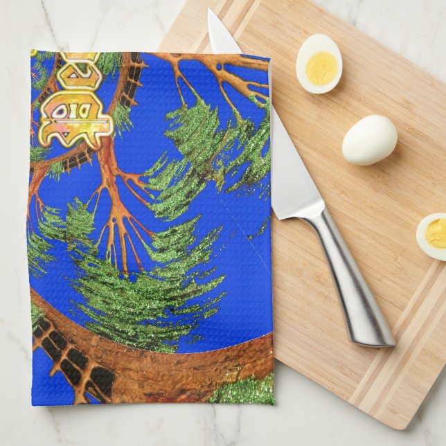 Under the Blue Sky: The Acacia Tree Collection Kitchen Towel (Quarter Fold)