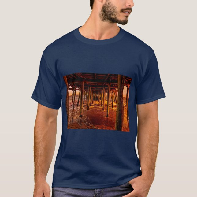 Under the Boardwalk Old Orchard Beach Pier in Main T-Shirt (Front)