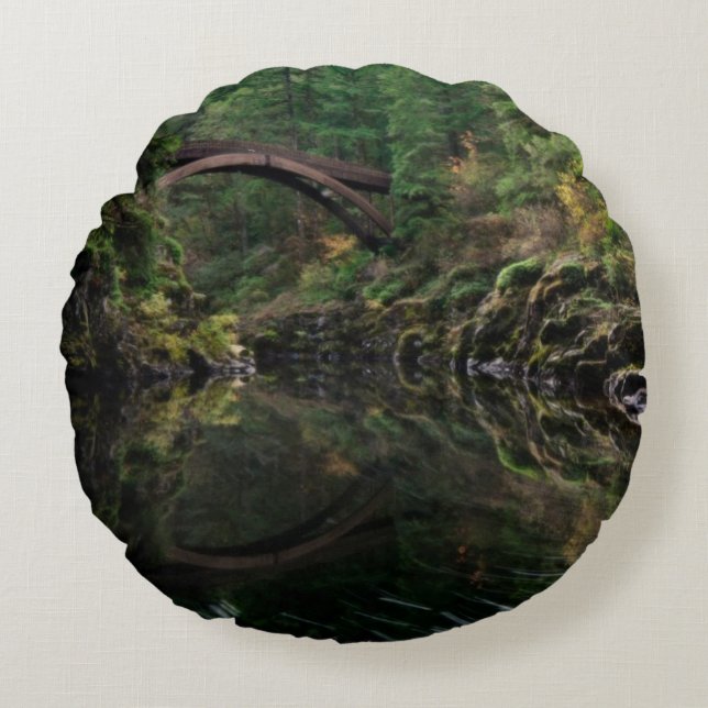 Under the Bridge Round Pillow (Front)
