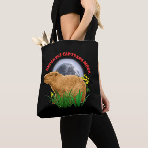 Under the Capybara Moon Cute Animal Tote Bag